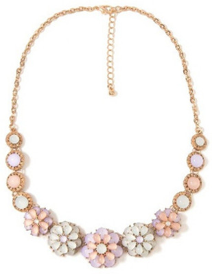 

SENECIO™ Floral Collection Cat's Eye Opal Imitation Stone Luxury Partywear Multicolor Unique Gift Gold-plated Plated Alloy Necklace