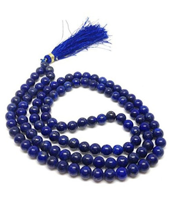 

Malabar Gems Lapis Lazuli (Lajward) Mala 108+1 Beads Lab Certified Lapis Lazuli Stone Necklace