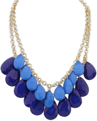 

Aaishwarya Blue Baubles Layered Beaded Alloy Necklace