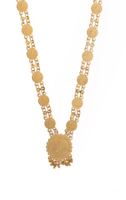 Shining Jewel 24K Ganesha Coin Yellow Gold Plated Brass Necklace available at flipkart for Rs.292
