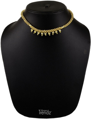 72% OFF on Womens Trendz Half Spiral Thushi Crystal 24K Yellow Gold Plated Alloy Necklace