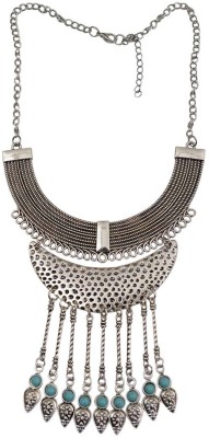 Taj Pearl Tribal Gypsy Silver Plated Alloy Necklace