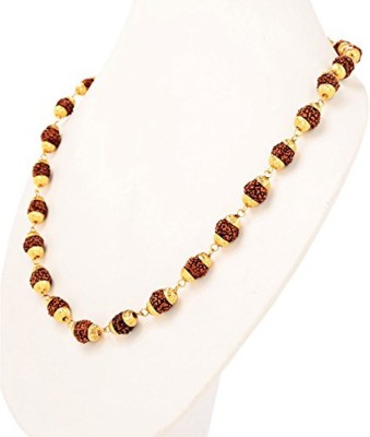 SHIVOHAM Original Rudraksha Golden Cap Mala Gold-plated Plated Brass Chain