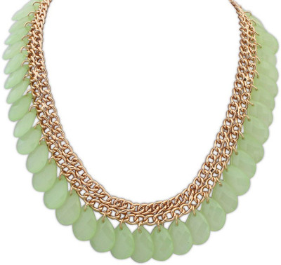 

Aaishwarya Pastel Green Drops Crystal Alloy Necklace