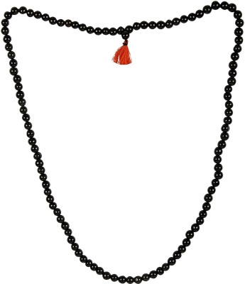 Jaipur Gems And Handicrafts Handmade Designer Kala Hakik 108+1 Beads Prayer Rosary Jaap Mala Black Agate Stone Necklace