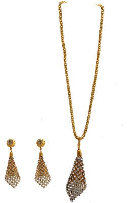 

My Design Gold Plated Pendent Set With Earrings Gold-plated Plated Alloy Chain Set