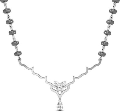 

AG Jewellery Pune Diamond Platinum Plated Sterling Silver Necklace