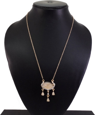 

SENECIO™ Cute Delicate Longevity Lock Malaysian Royal Vintage Pattern Opal Gold-plated Plated Alloy Necklace