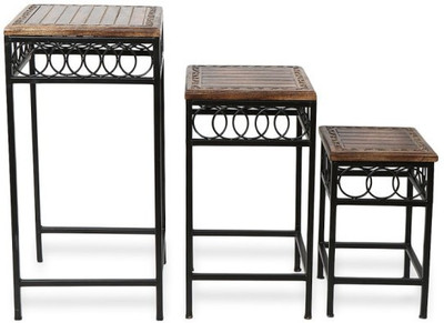 

Onlineshoppee Solid Wood Nesting Table(Finish Color - Brown, Set of - 3)