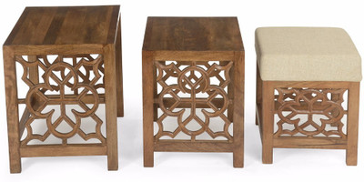 

@home by Nilkamal Batik Solid Wood Nesting Table(Finish Color - Cherry, Set of - 3)