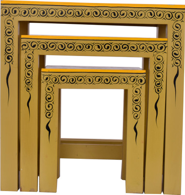 

Kingscrafts Solid Wood Nesting Table(Finish Color - Yellow, Set of - 3)