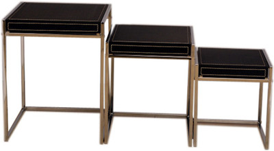 

HomeTown Maria Engineered Wood Nesting Table(Finish Color - Black, Set of - 3)