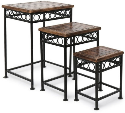 

Onlineshoppee Solid Wood Nesting Table(Finish Color - Brown, Set of - 3)