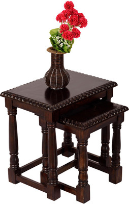 

Wood Dekor Solid Wood Nesting Table(Finish Color - Dark Brown, Set of - 2)