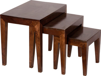 

Induscraft Solid Wood Nesting Table(Finish Color - Brown, Set of - 3)