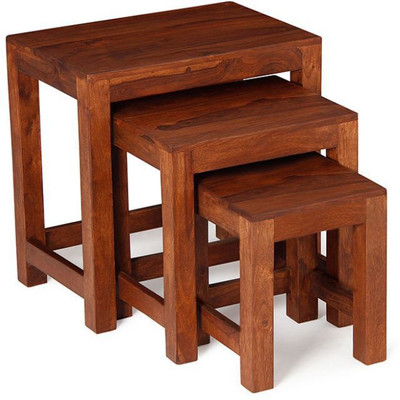

Kingscrafts KC-ST205 Solid Wood Nesting Table(Finish Color - Brown, Set of - 3)