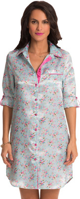 

PrettySecrets Women's Nighty(Light Blue), Floral;light blue;print