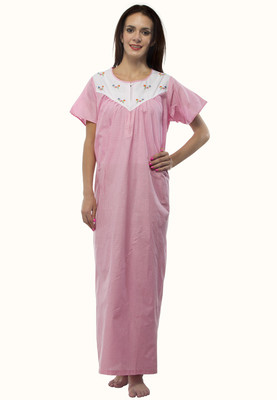 

VedVid Women Nighty(Pink