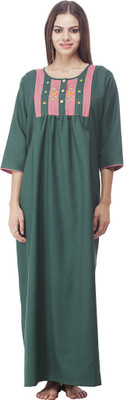 

VedVid Women Nighty(Green