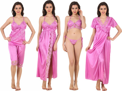 Masha Women Nighty Set(Maroon)