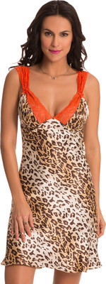

PrettySecrets Women's Nighty(Brown), Animal;brown;print