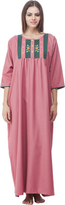 

VedVid Women Nighty(Pink