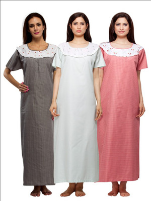 

VedVid Women Nighty(Red, White, Black, Multicolor