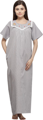 

VedVid Women Nighty(Black