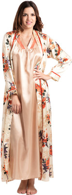 

PrettySecrets Women Nighty(Multicolor, Beige