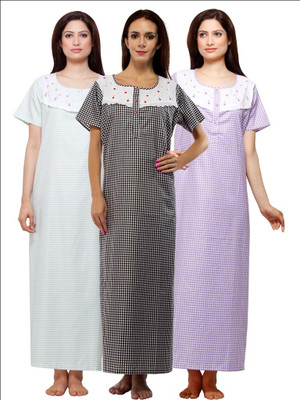 

VedVid Women Nighty(Black, Purple, White, Multicolor