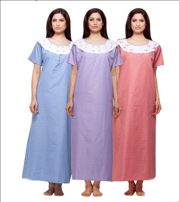 

VedVid Women Nighty(Dark Blue, Red, Purple, Multicolor