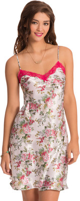 

PrettySecrets Women's Nighty(White), Floral;print;white