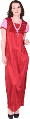 Rangmor Women Nighty(Red)