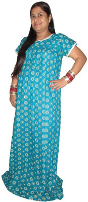 

Elegancia Apparels Women's Nighty(Light Blue), Firozi