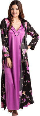 

PrettySecrets Women Nighty(Multicolor, Black