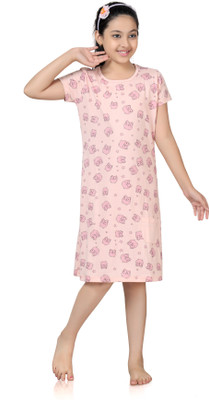 

Kombee Kids Nightwear Girls Printed Cotton, Pink