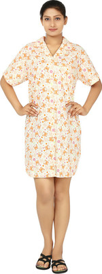 

Josilins Women's Nighty(Yellow, Pink), Dull yellow