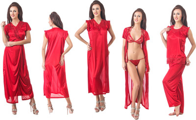 fasense Women Nighty(Red)