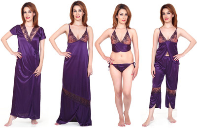 

Fabme Women's Nighty Set(Purple)