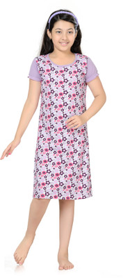 

Kombee Kids Nightwear Girls Printed Cotton, Purple