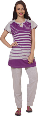 

Ishin Women Nighty(Purple, Purple & gray