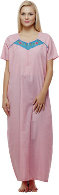 

VedVid Women Nighty(Pink