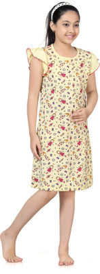 

Kombee Kids Nightwear Girls Printed Cotton, Yellow