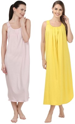 Blazon Women Nighty(Pink, Yellow)