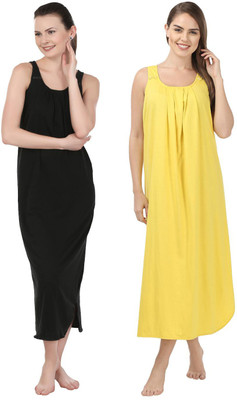 Blazon Women Nighty(Black, Yellow)