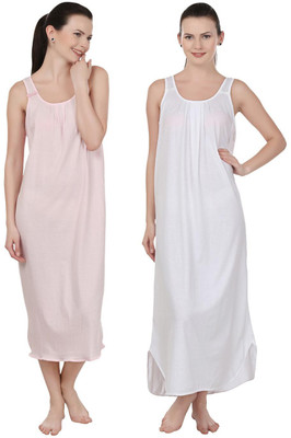 Blazon Women Nighty(White, Pink)