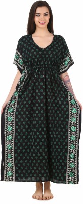 Masha Women Nighty(Dark Green)