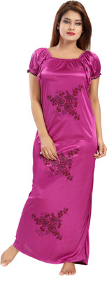 Glam World Women Nighty(Pink)