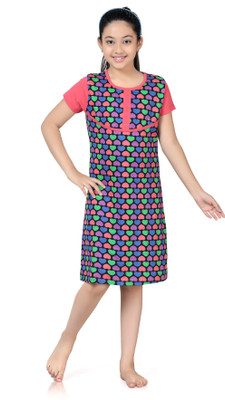 

Kombee Kids Nightwear Girls Printed Cotton, Red & blue