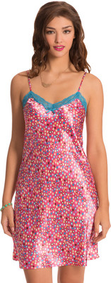 

PrettySecrets Women's Nighty(Pink), Pink;polka;print